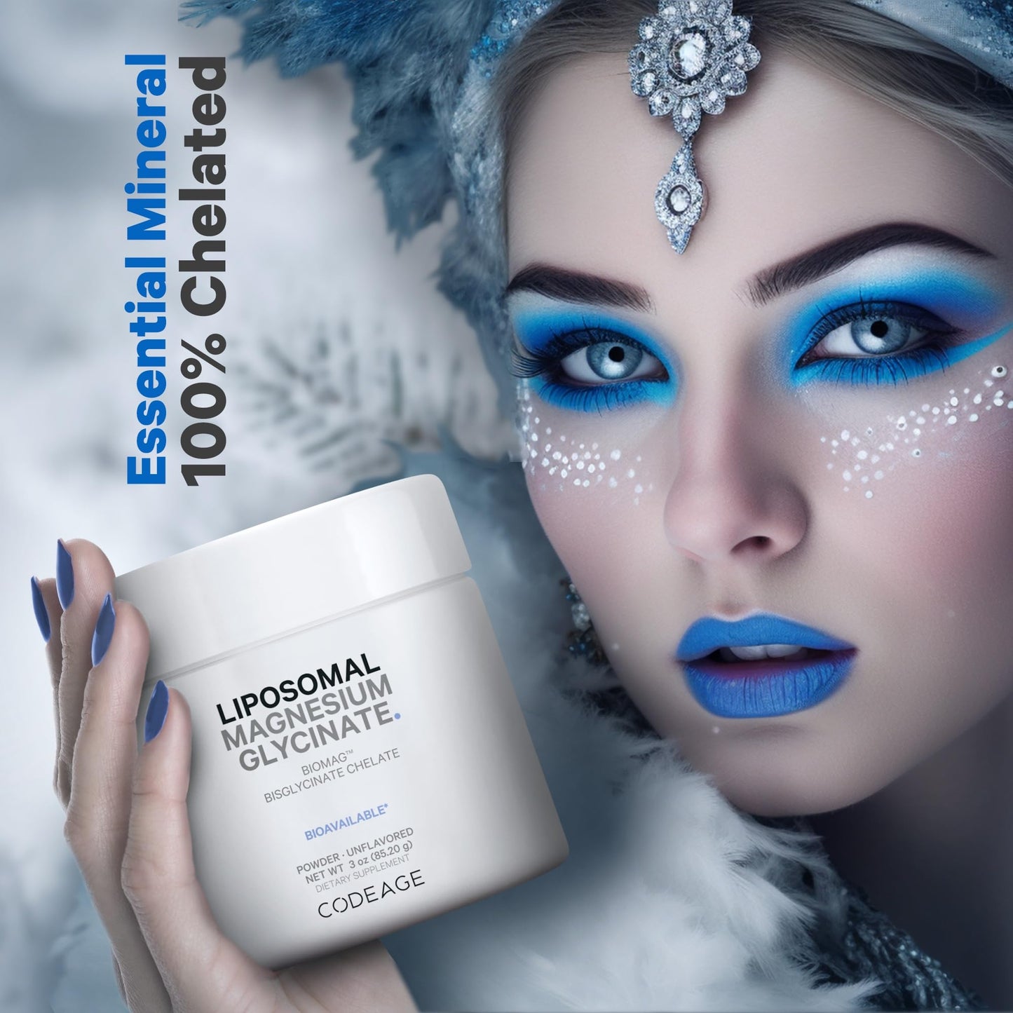 Codeage Liposomal Magnesium Glycinate Powder – 2-Month Supply (Unflavored)