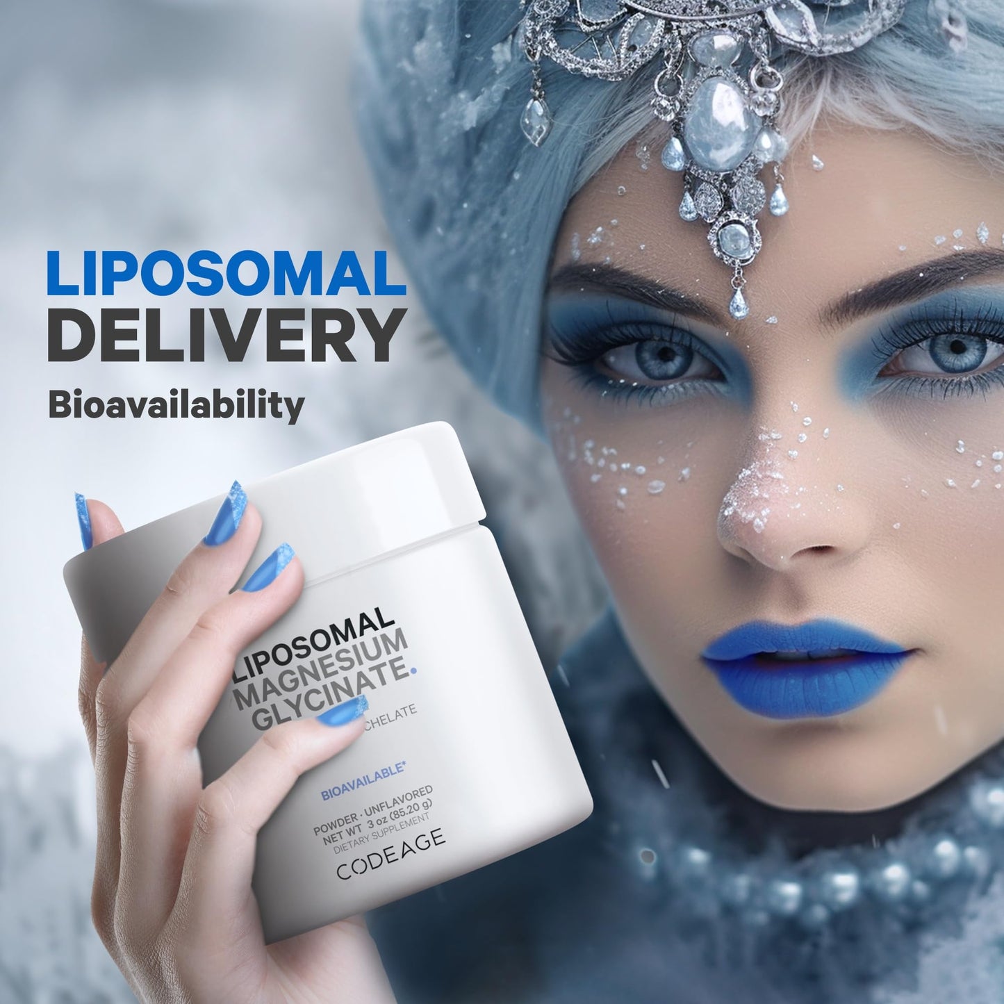 Codeage Liposomal Magnesium Glycinate Powder – 2-Month Supply (Unflavored)