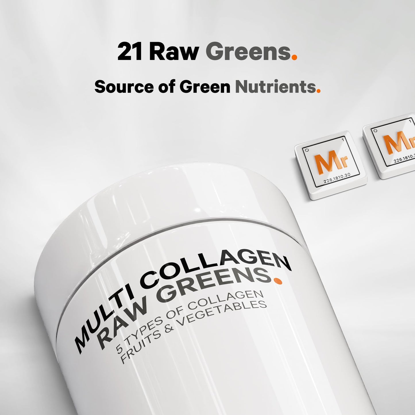 Codeage Multi Collagen Protein + Organic Raw Greens Capsules – 5 Types, 21 Fruits & Veggies, Grass-Fed Hydrolyzed Collagen, 180 Count