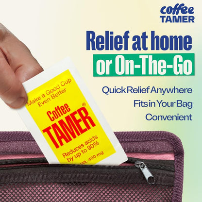 Coffee Tamer Acid Reducer – 50 Packets | Low-Acid Coffee Formula
