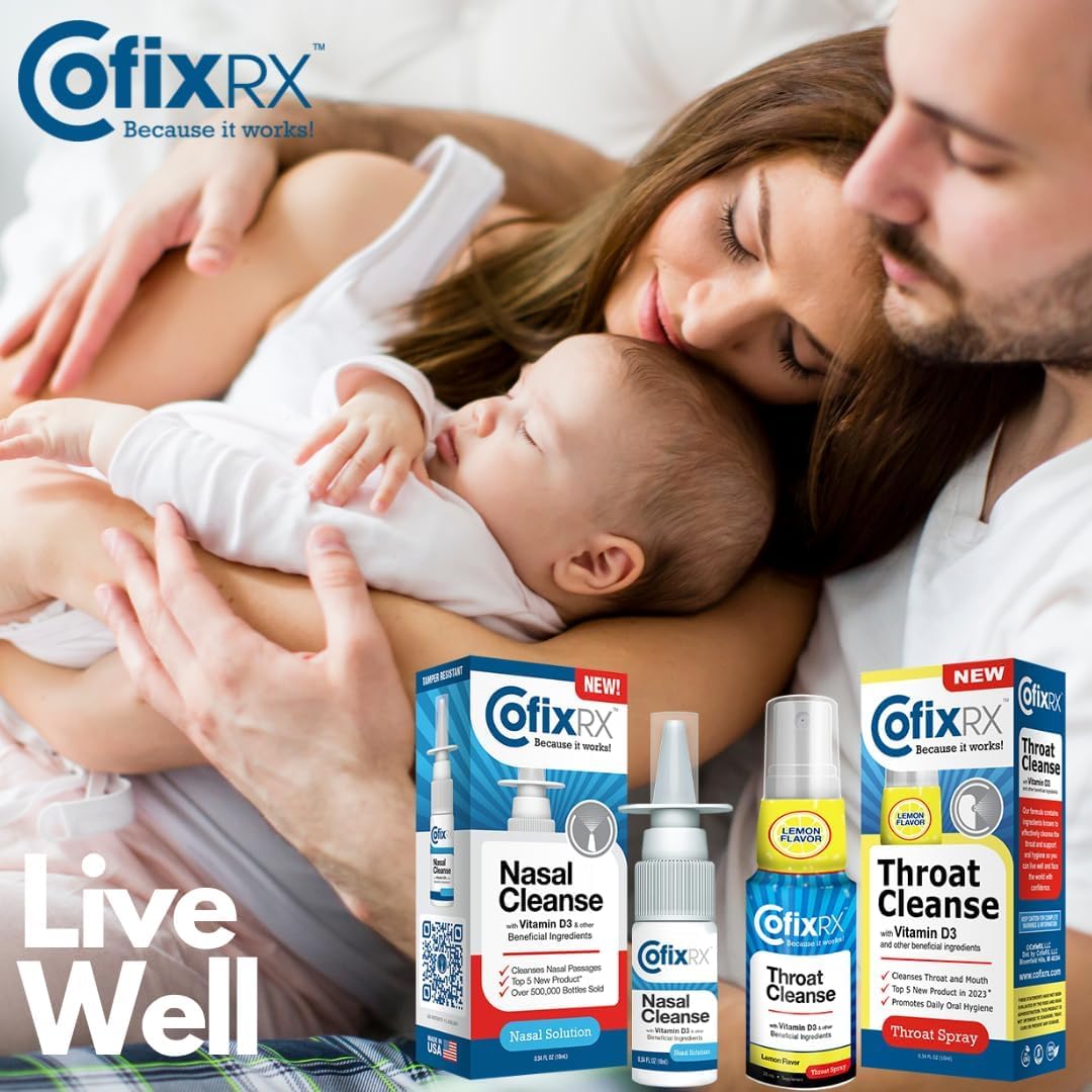 COFIXRX Nasal Cleanse Solution Spray – Povidone Iodine, Vitamin D3 & Xylitol