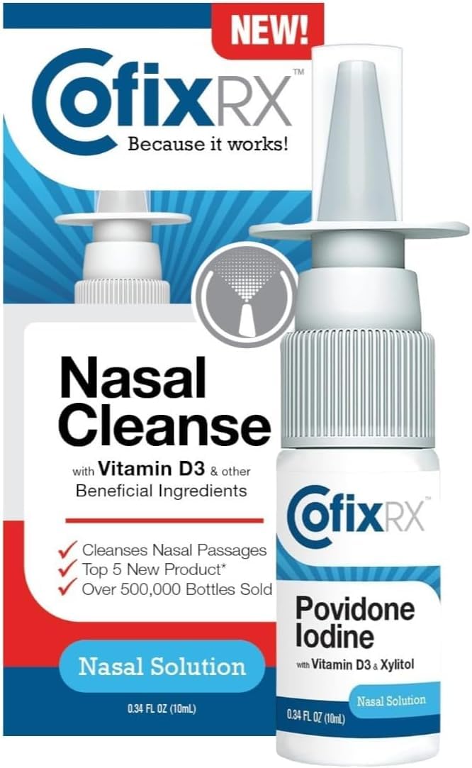 COFIXRX Nasal Cleanse Solution Spray – Povidone Iodine, Vitamin D3 & Xylitol