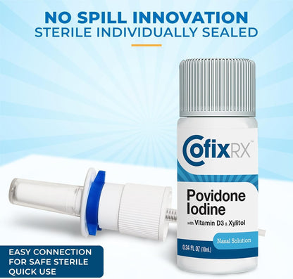 CofixRx Nasal Cleanse Spray – Povidone Iodine, Vitamin D3 & Xylitol (3 Pack)