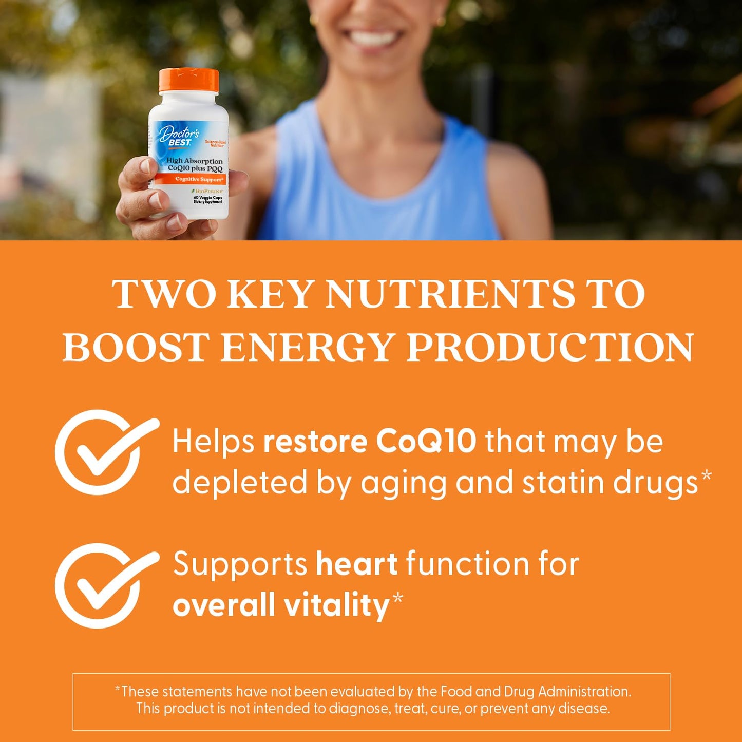 Doctor's Best High Absorption CoQ10 + PQQ – BioPerine, 60 Veggie Caps – Vegan & Non-GMO
