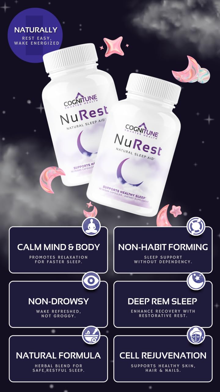 CogniTune Natural Sleep Supplement - Non Habit Forming, Non Drowsy