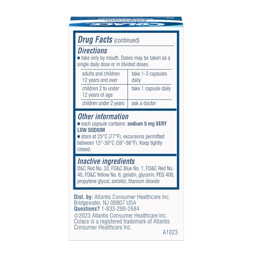 Colace Regular Strength Stool Softener Capsules 100 mg – Doctor Recommended, 30 Count