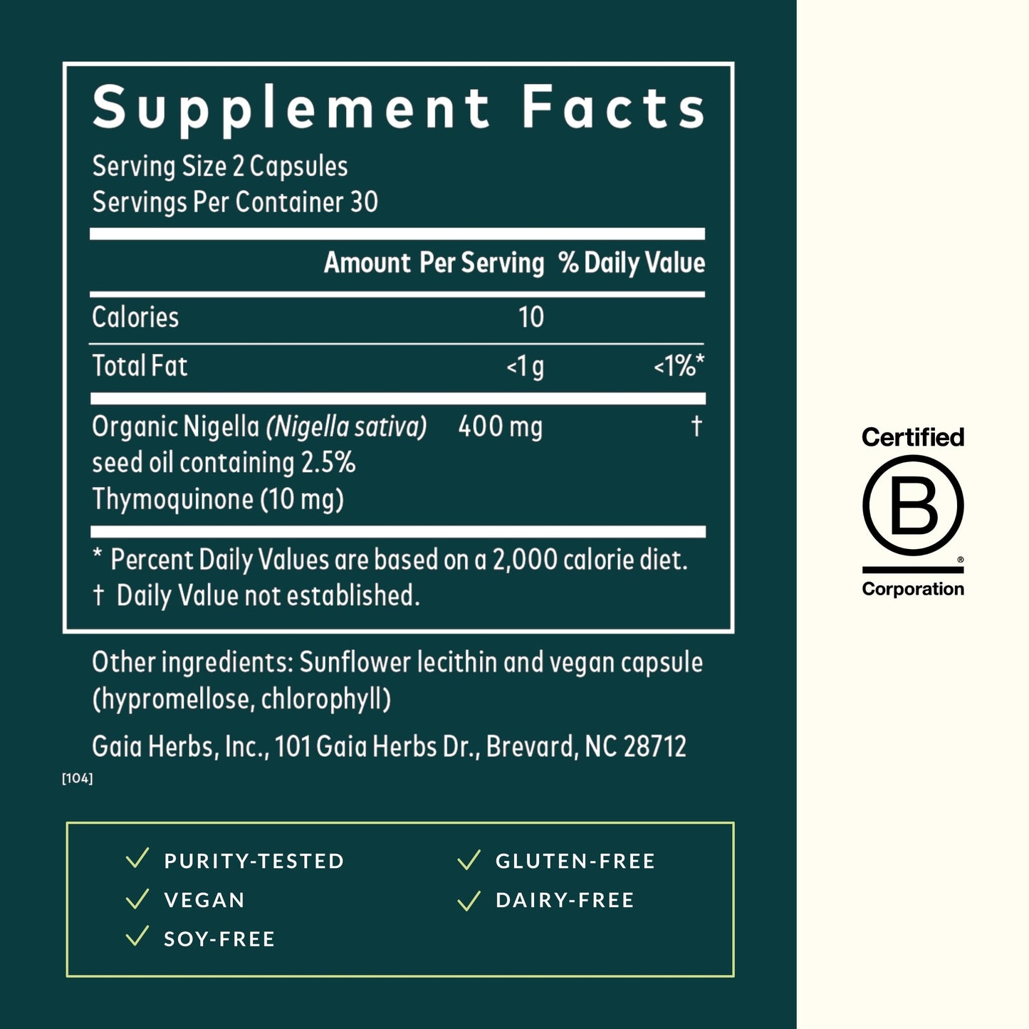 Gaia Herbs Black Seed Oil – Cold-Pressed Nigella sativa Capsules for Lung & Respiratory Support | 60 Vegan Phyto-Capsules
