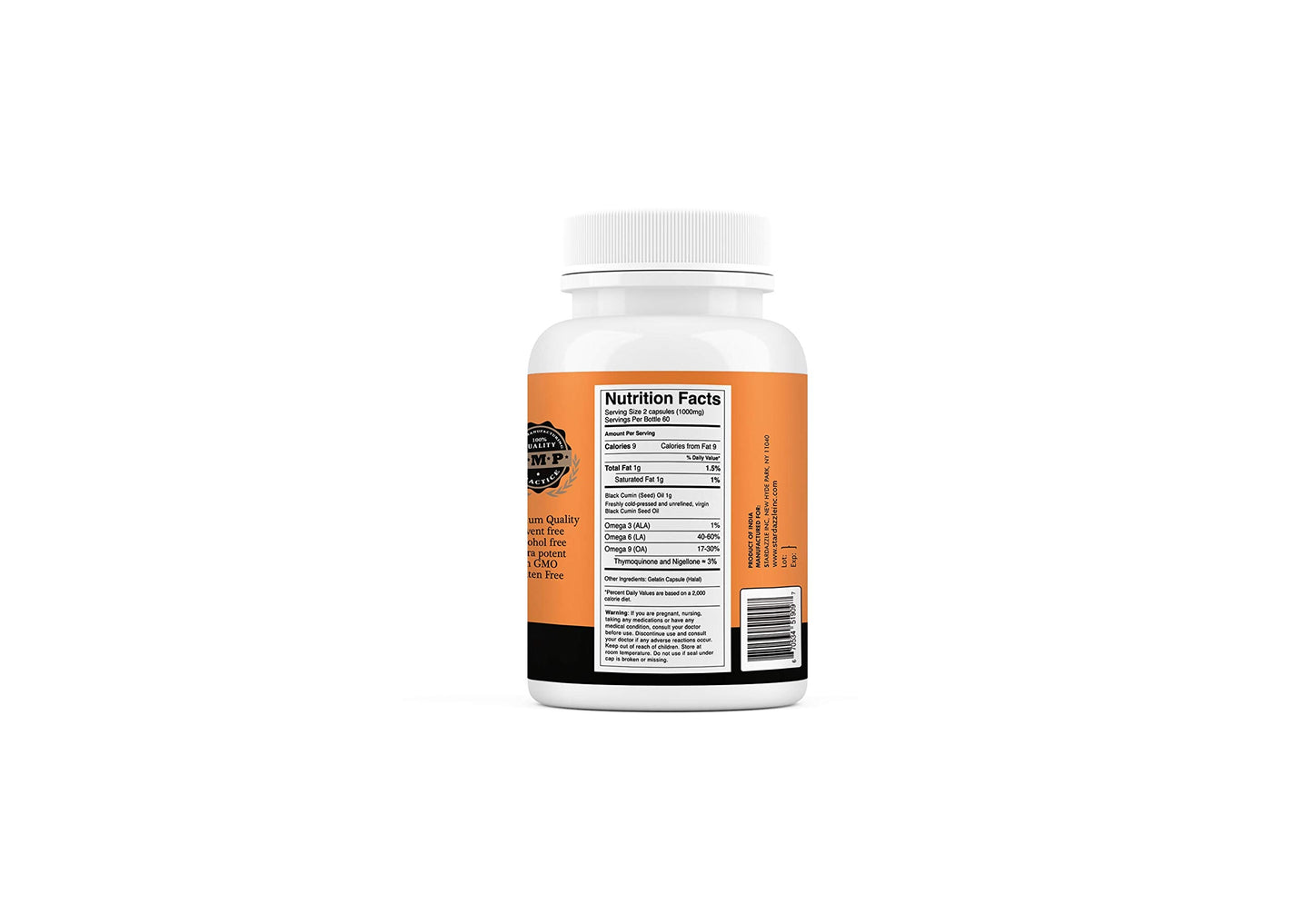 Pure Black Seed Oil Capsules 1000mg - 120 Softgels | Cold Pressed & Non-GMO