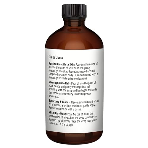 100% Pure Organic Castor Oil – Hair & Skin Care, Hexane-Free, Cold Pressed, 500ml Glass Bottle