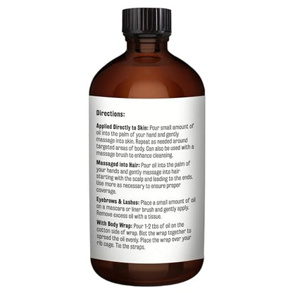 100% Pure Organic Castor Oil – Hair & Skin Care, Hexane-Free, Cold Pressed, 500ml Glass Bottle