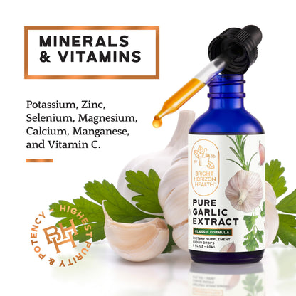 Pure Garlic Extract with Allicin Classic Formula – Immune Support, 2 oz | Vegan Friendly