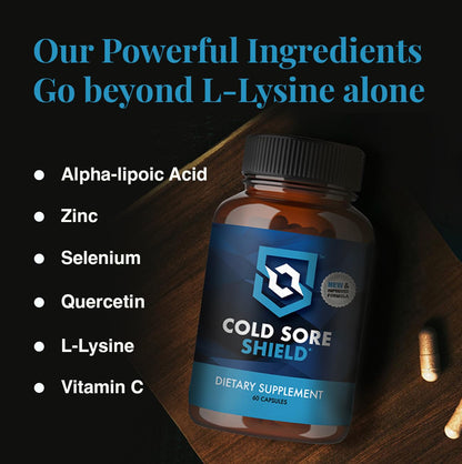 Cold Sore Shield - Daily Cold Sore Supplement with L-Lysine & Natural Defense | 60 Count | Made in USA