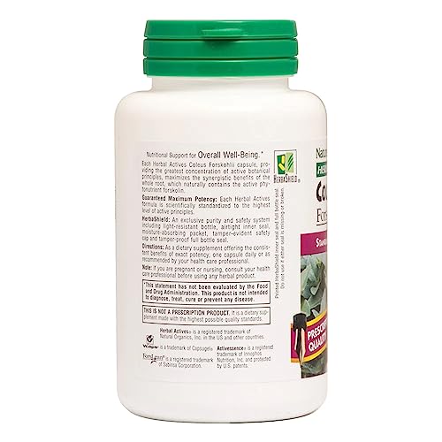 NaturesPlus Herbal Actives Coleus Forskohlii - 60 Vegetarian Capsules - Gluten Free - 60 Servings