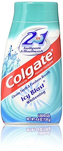 Colgate 2 in 1 Toothpaste Mouthwash Whitening Icy Blast 4.6 oz Tubes Pack of 6