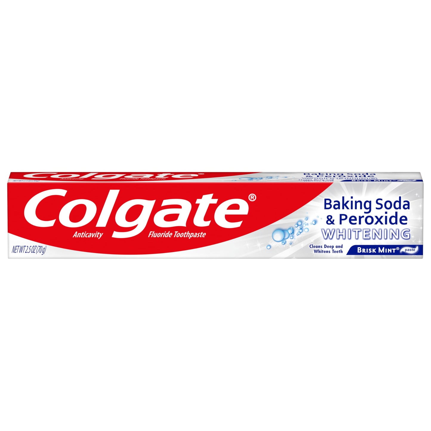 Colgate Baking Soda & Peroxide Toothpaste – Whitening, Brisk Mint, 2.5 oz (6 Pack)