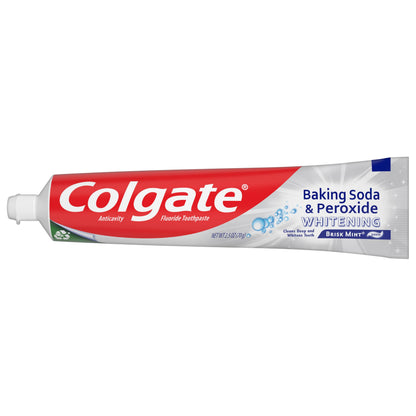 Colgate Baking Soda & Peroxide Toothpaste – Whitening, Brisk Mint, 2.5 oz (6 Pack)