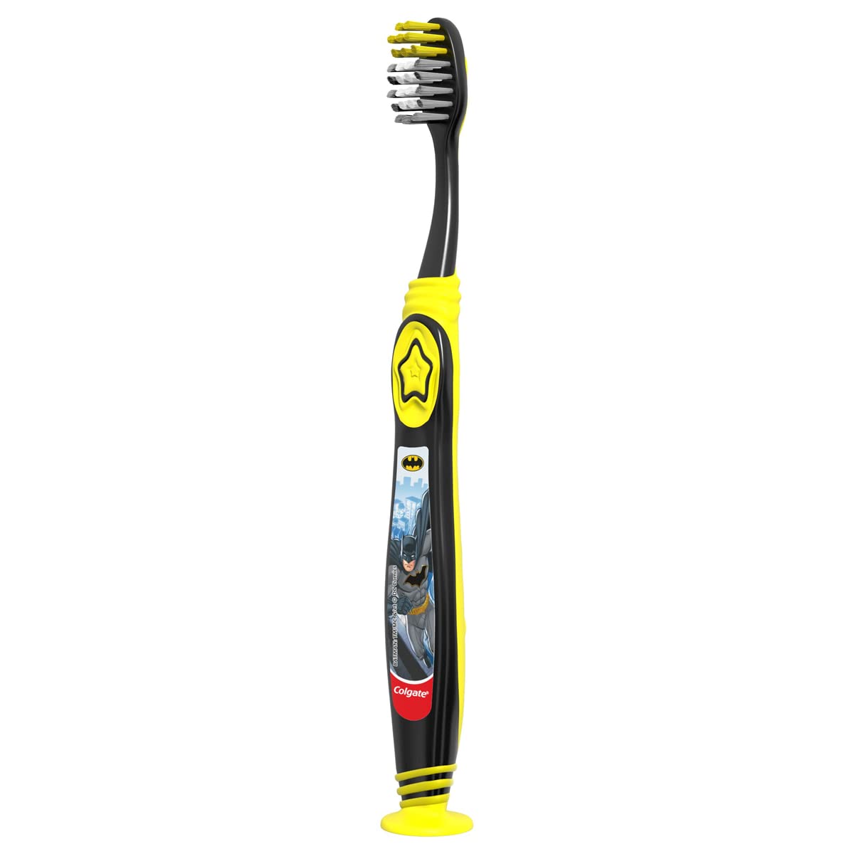 Colgate Batman Toothbrush for Kids 5+ – Extra Soft, Suction Cup, Pack of 2