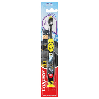 Colgate Batman Toothbrush for Kids 5+ | Extra Soft, Suction Cup - 6-Pack