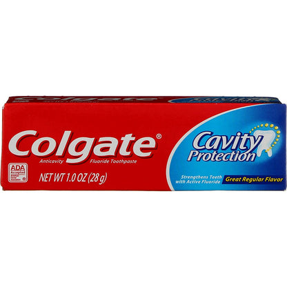 Colgate Cavity Protection Fluoride Toothpaste - Regular Flavor, Travel Size, 1 oz, Pack of 8
