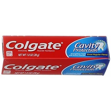 Colgate Cavity Protection Fluoride Toothpaste - Regular Flavor, Travel Size, 1 oz, Pack of 8