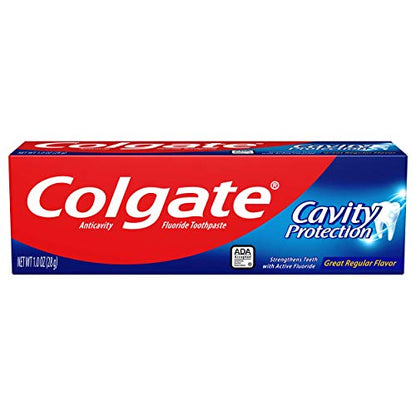 Colgate Cavity Protection Toothpaste with Fluoride – 24 Pack, Minty Regular Flavor, 1 oz Tubes