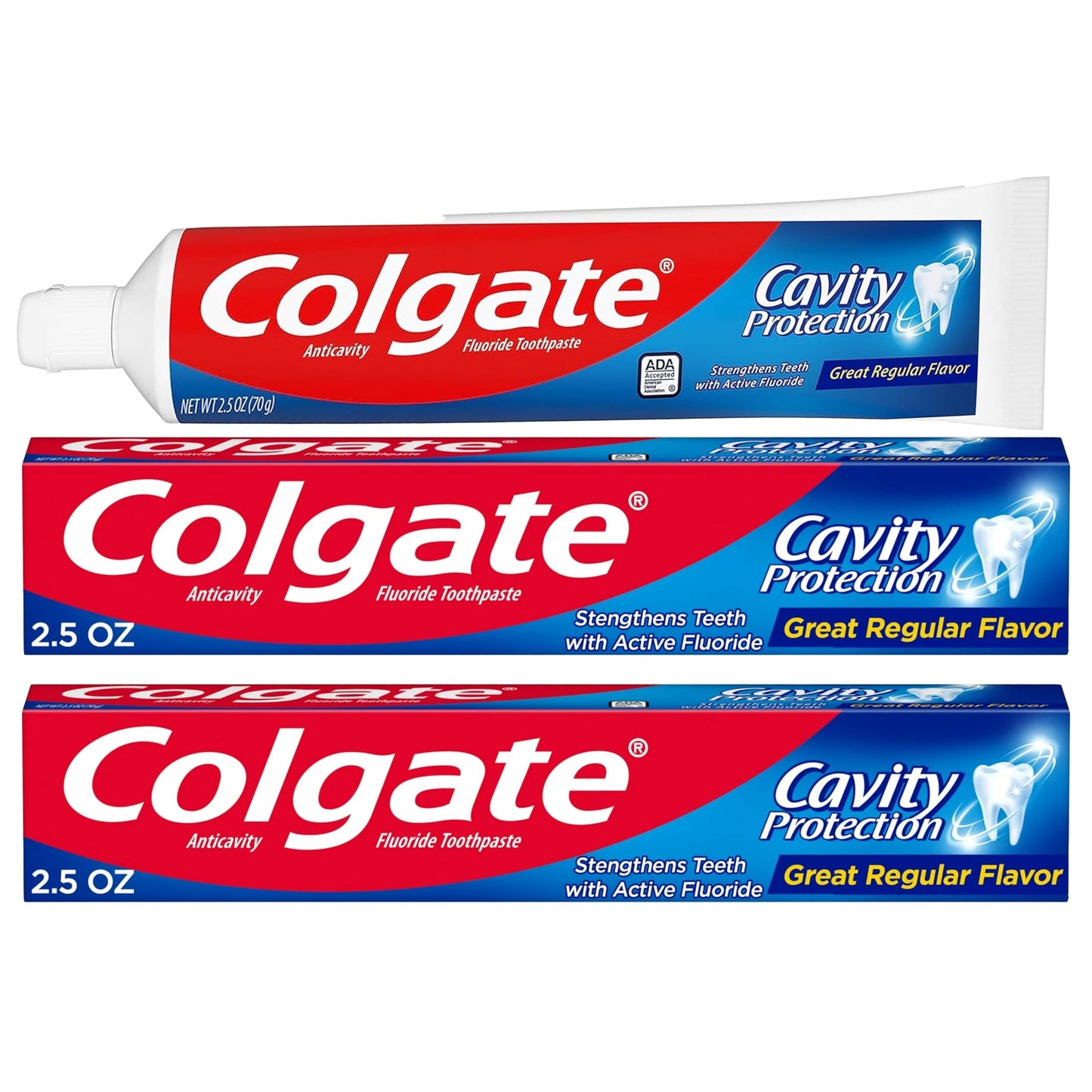 Colgate Cavity Protection Toothpaste with Fluoride - 2.5 ounce + 60% Free - 2 Pack