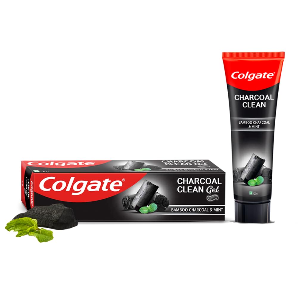 Colgate Charcoal Clean Black Gel Toothpaste - Bamboo Charcoal & Wintergreen Mint, 120g