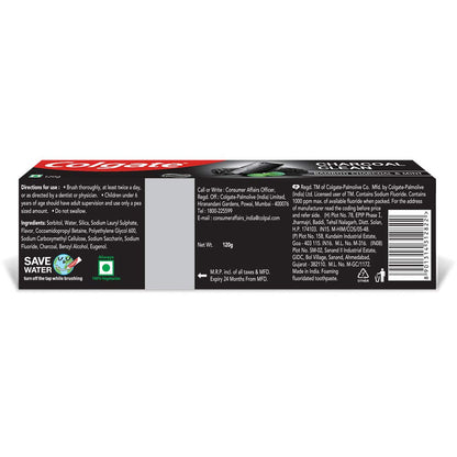 Colgate Charcoal Clean Black Gel Toothpaste - Bamboo Charcoal & Wintergreen Mint, 120g