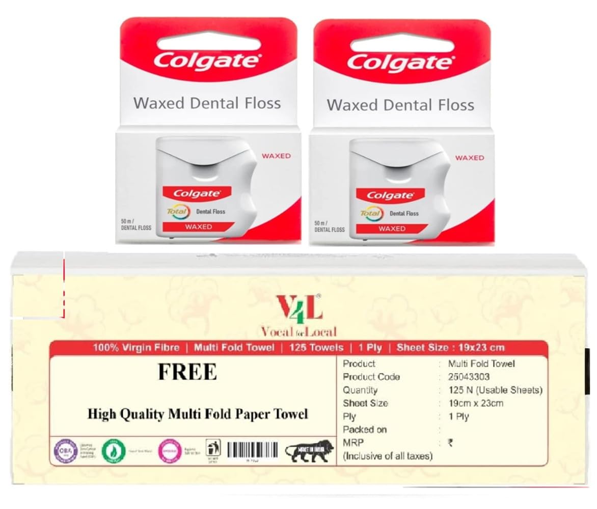 Colgate Charcoal Dental Floss Mint - 2pk | Waxed, Non-Toxic, Charcoal-Infused