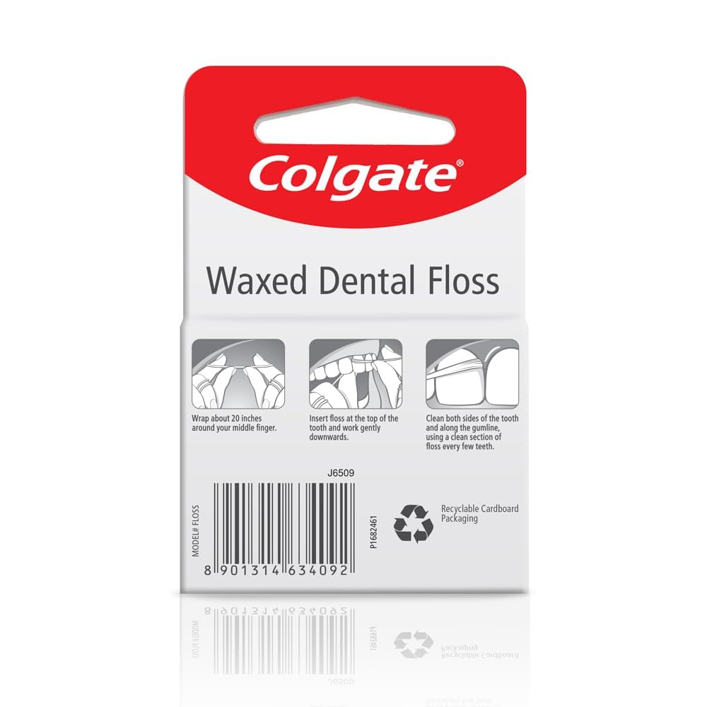 Colgate Charcoal Dental Floss Mint - 2pk | Waxed, Non-Toxic, Charcoal-Infused