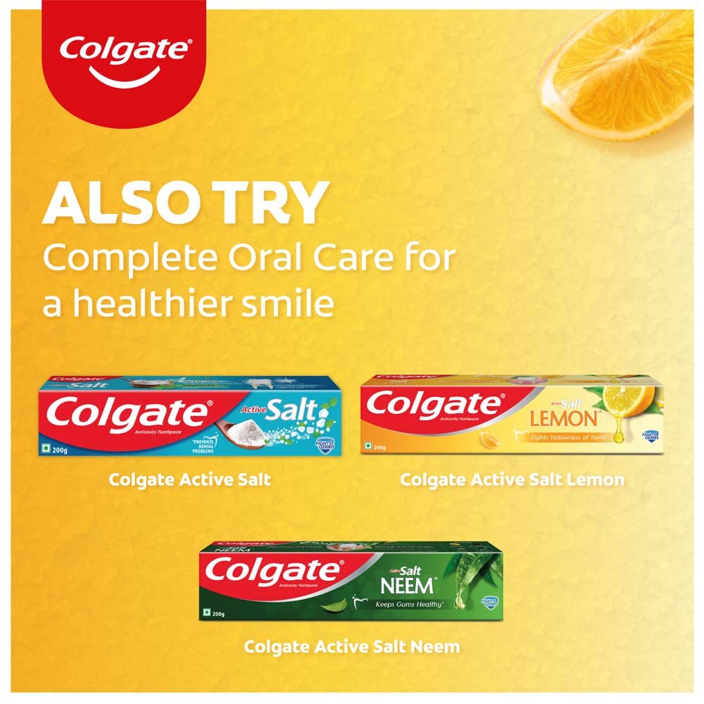 Colgate Lemon Fresh Gel Toothpaste – Anti-Cavity, Fights Yellowness, Fresh Breath (120g / 4.3 oz)