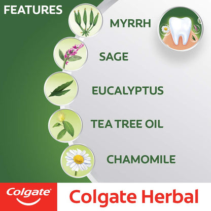 Colgate Herbal Toothpaste 7 oz – Natural Eucalyptus, Tea Tree & Chamomile