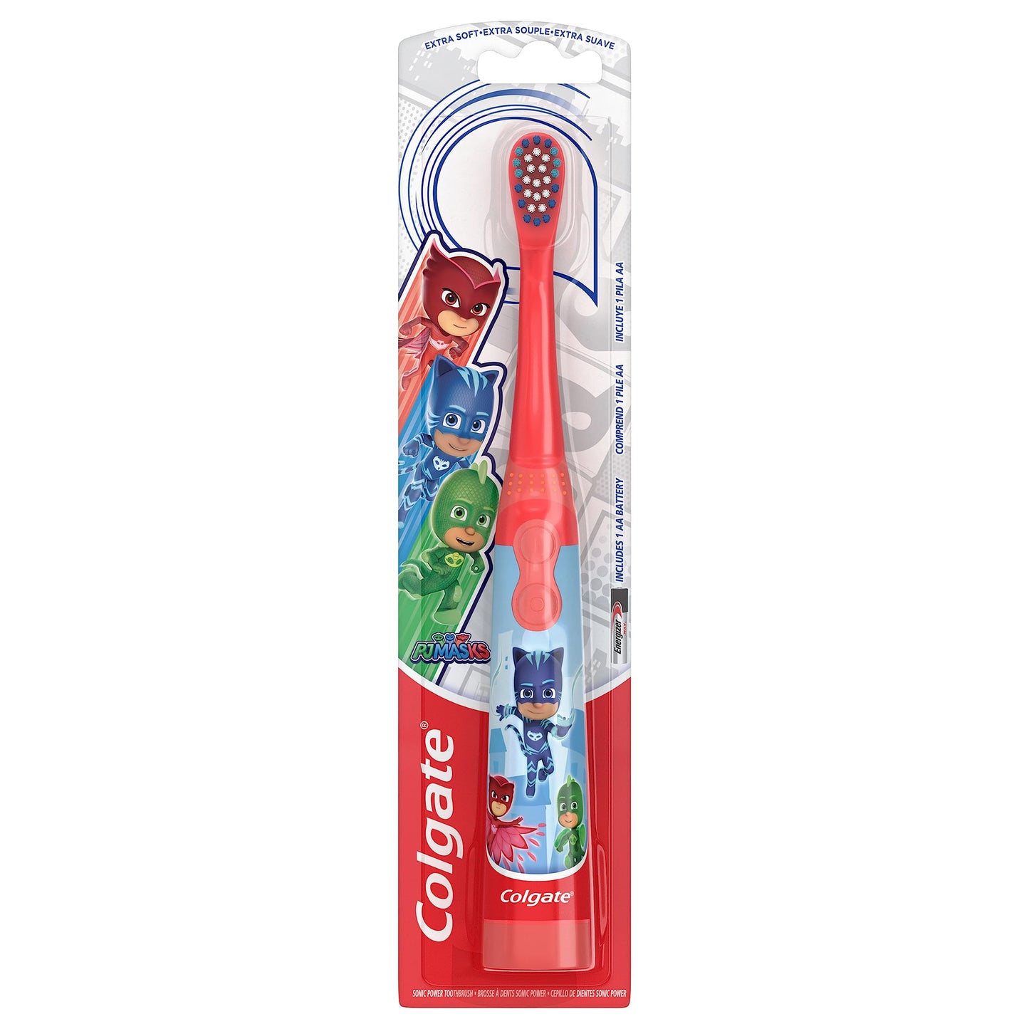 Colgate Kids PJ Masks Toothbrush - Extra Soft Bristles, Color May Vary, Battery Powered, 1 Count