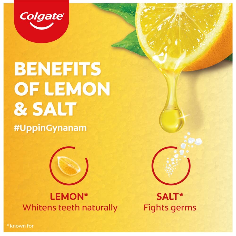 Colgate Lemon Fresh Gel Toothpaste – Anti-Cavity, Fights Yellowness, Fresh Breath (120g / 4.3 oz)