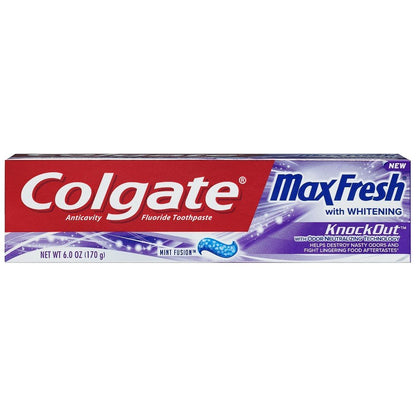 Colgate Max Fresh Knockout Toothpaste - Odor Neutralizing Technology - 6 oz Tubes (4-Pack)