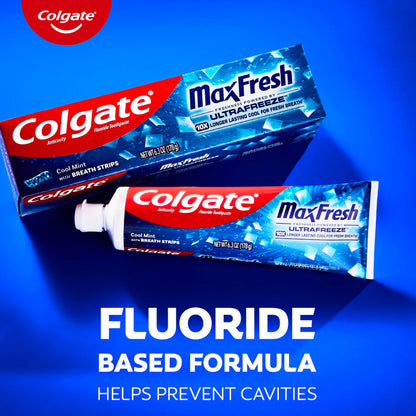 Colgate Max Fresh Travel Size Toothpaste with Breath Strips – Cool Mint (24 Pack)