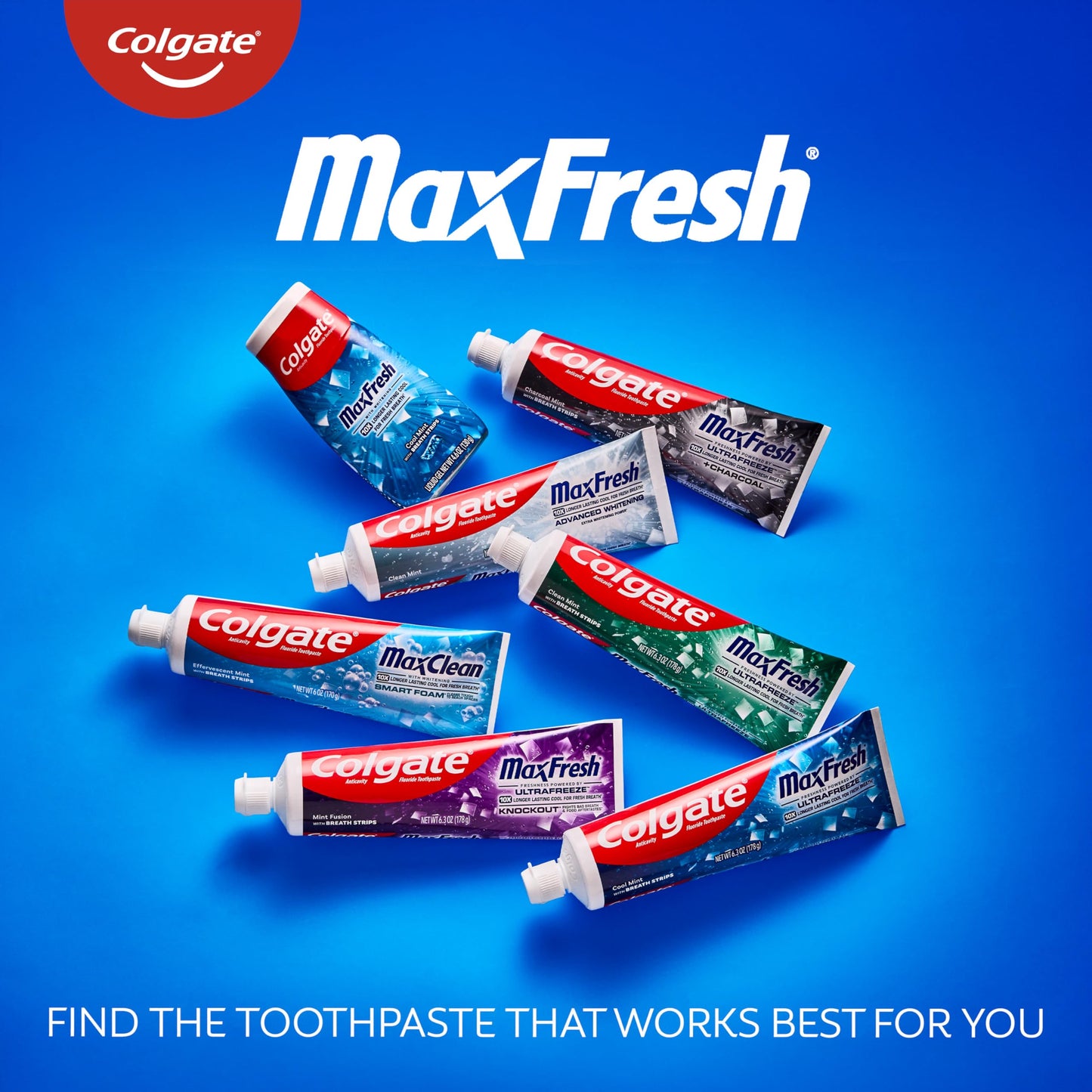 Colgate Max Fresh Travel Size Toothpaste with Breath Strips – Cool Mint (24 Pack)