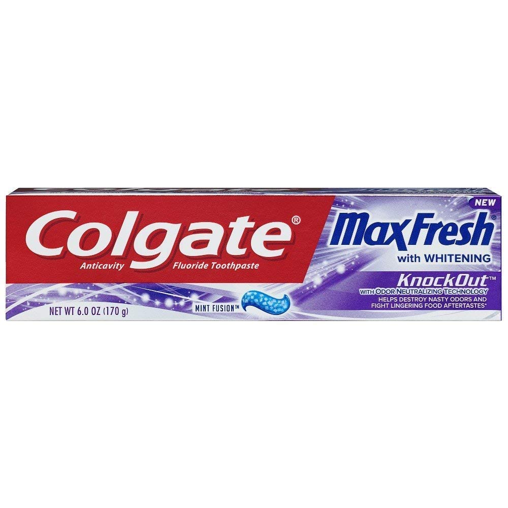 Colgate MaxFresh KnockOut Toothpaste - Odor Neutralizing Technology, 6 oz per Tube, Pack of 3