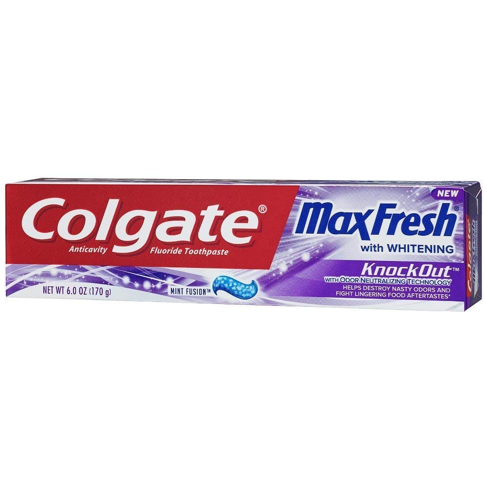 Colgate MaxFresh KnockOut Toothpaste - Odor Neutralizing Technology, 6 oz per Tube, Pack of 3