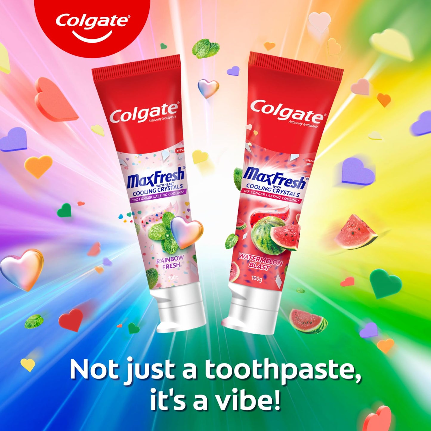 Colgate MaxFresh Rainbow Fresh Gel Toothpaste – Ultrafreeze, Vegan & Gluten-Free 100g