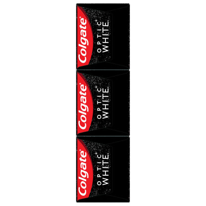 Colgate Optic White Charcoal Toothpaste, 3 Pack, Cool Mint - Enamel-Safe