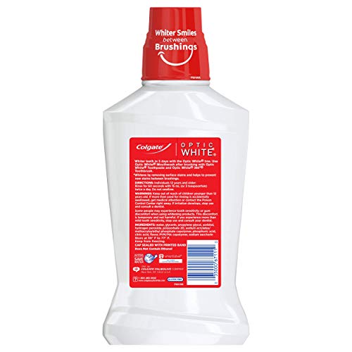 Colgate Optic White Whitening Mouthwash – Fresh Mint, 473 mL (16 fl oz)