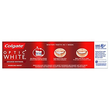 Colgate Optic White Whitening Toothpaste Sparkling Mint – 5 oz, 2 Pack