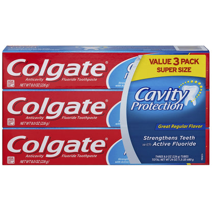 Colgate-Palmolive CDC SPR 8.0Z 3 Count – Cavity Protection Toothpaste