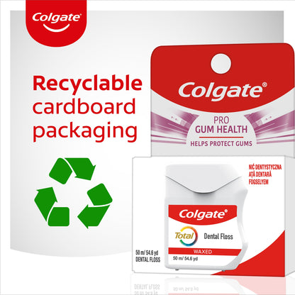 Colgate Pro Gum Health Interdental Floss 25m – Waxed, Reduces Plaque & Improves Gum Health