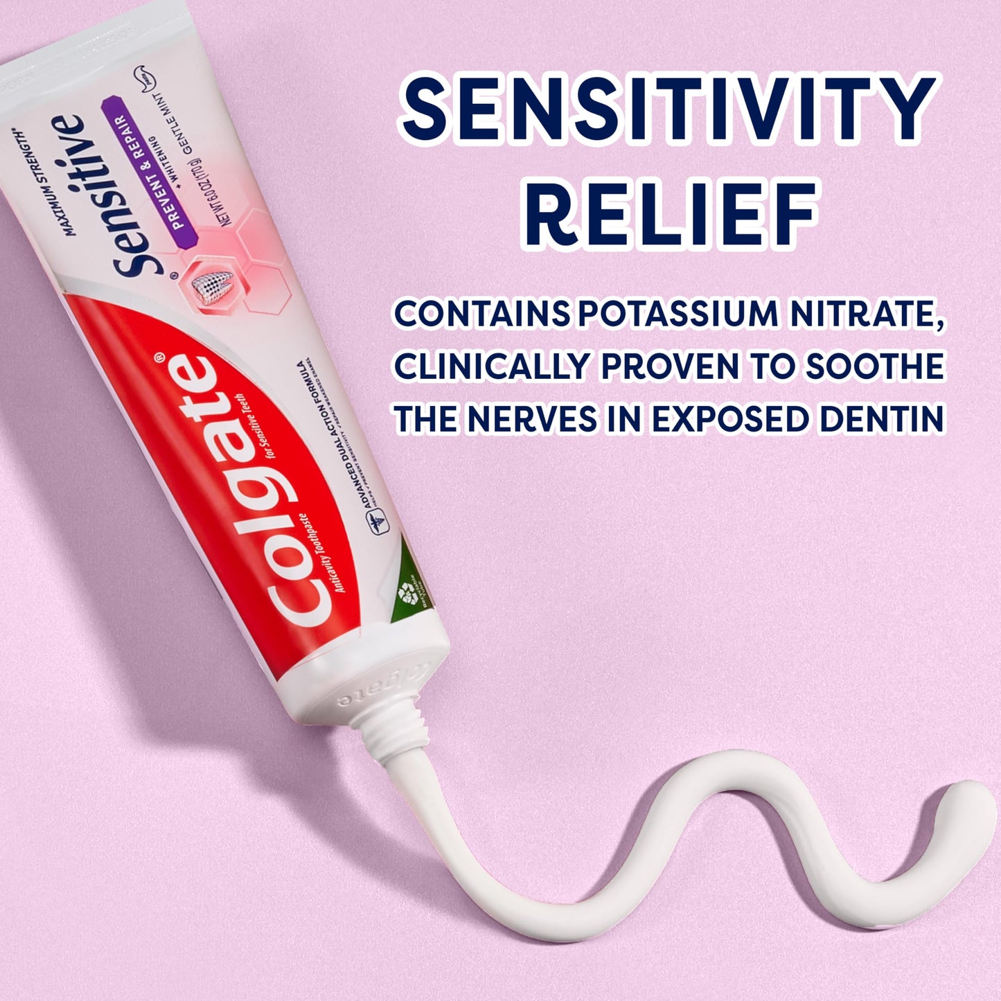 Colgate Sensitive Toothpaste with Whitening – Prevent & Repair, 6 oz, 3 Pack