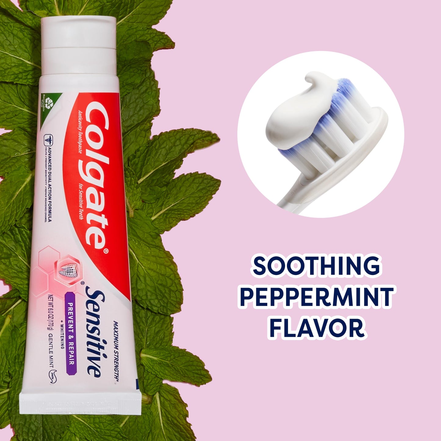 Colgate Sensitive Toothpaste with Whitening – Prevent & Repair, 6 oz, 3 Pack