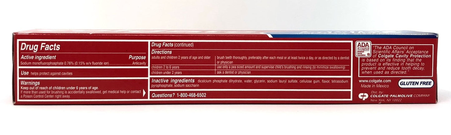 Colgate Sparkling White Baking Soda Anticavity Fluoride Gel Toothpaste, Mint Zing, 6 oz (Pack of 3)
