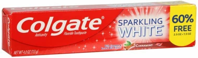 Colgate Sparkling White Cinnamint Toothpaste 4.0 oz (2 Pack) - Fluoride