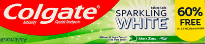 Colgate Sparkling White Whitening Toothpaste, Mint - 4 oz (6 Pack)